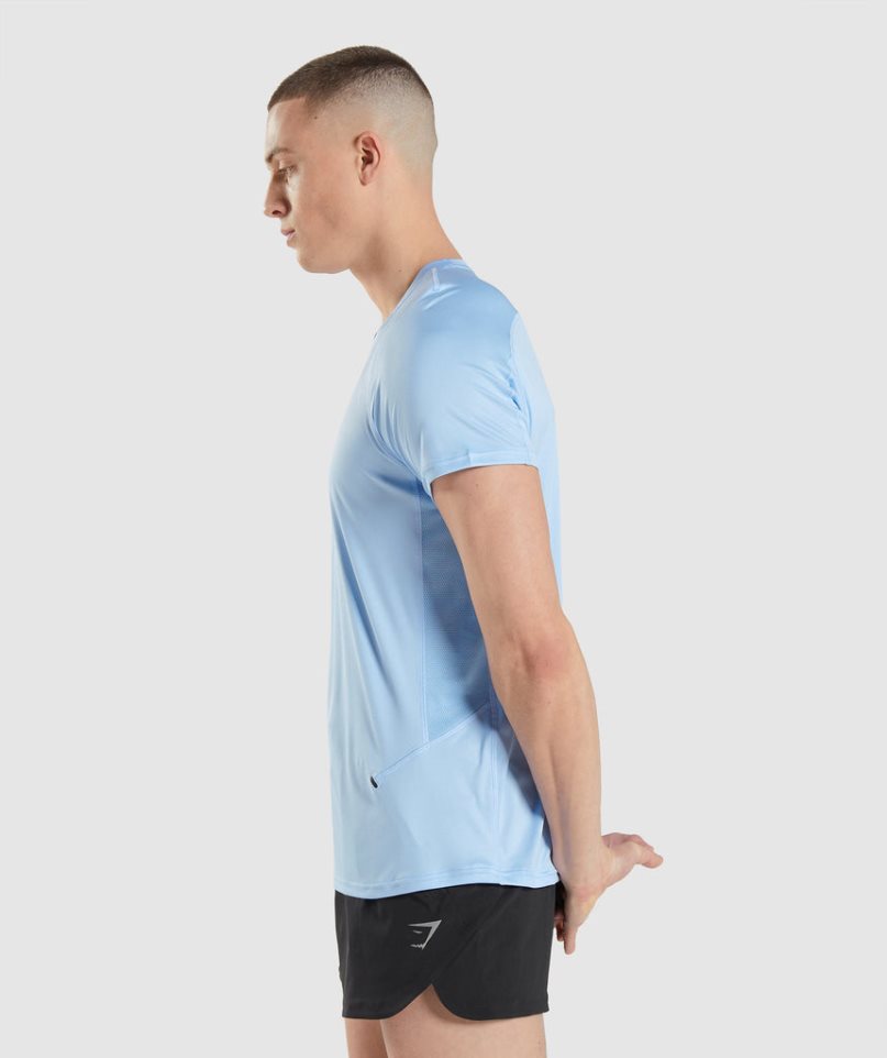 Men's Gymshark Speed Evolve T-Shirts Blue | NZ 2DXWNS